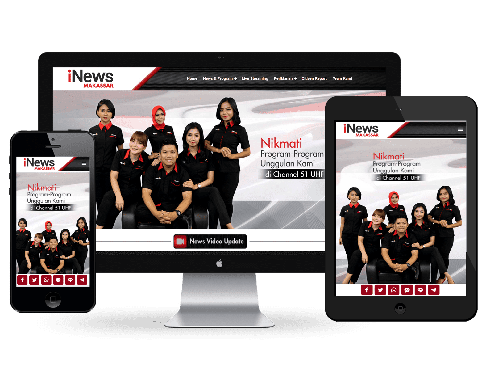 Desain Portofolio iNews Makassar