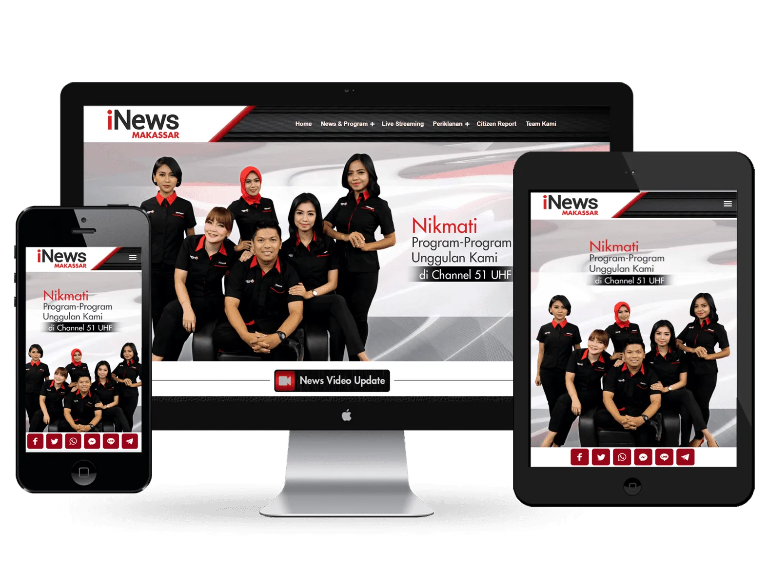 Desain Portofolio iNews Makassar